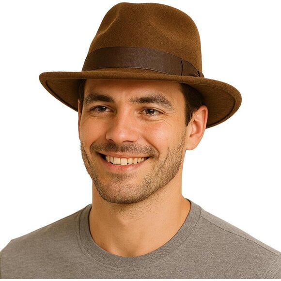 Adult Brown Fedora Hat Cosplay Halloween Costume Accessory Unisex main image 7